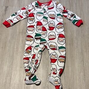 Carter's Santa and Reindeer Kids One Piece Pajama - Red, White, Green